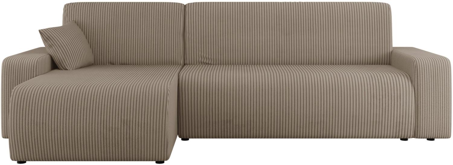 Ecksofa Pixalo L Cord mit Schlaffunktion und Bettkasten (Farbe: Poso 02) Bild 1