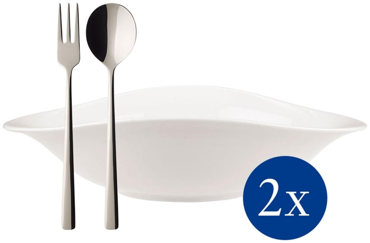 Villeroy und Boch - Vapiano Italian-Set, 6 tlg, Premium Porzellan/Edelstahl 18/11, spülmaschinen-, mikrowellengeeignet, weiß 10-4257-8714 Bild 1