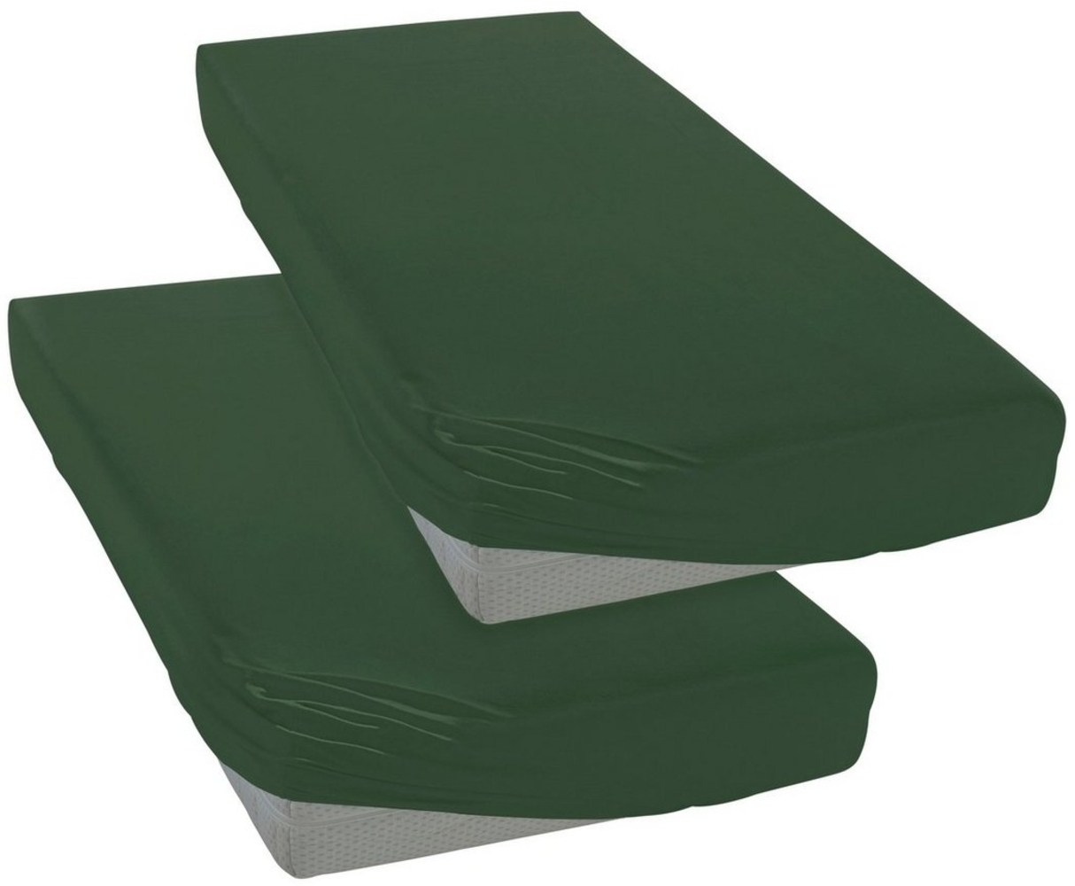 my home Spannbettlaken PHYSALIS, Jersey, Gummizug: rundum, (2 Stück), 100% Baumwolle, Matratzen bis 18 cm Höhe, Bettlaken, Spannbetttuch Bild 1