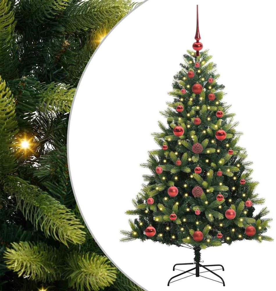 vidaXL Künstlicher geflammter Weihnachtsbaum 150 LEDs Grün 120 cm 3395973 Bild 1
