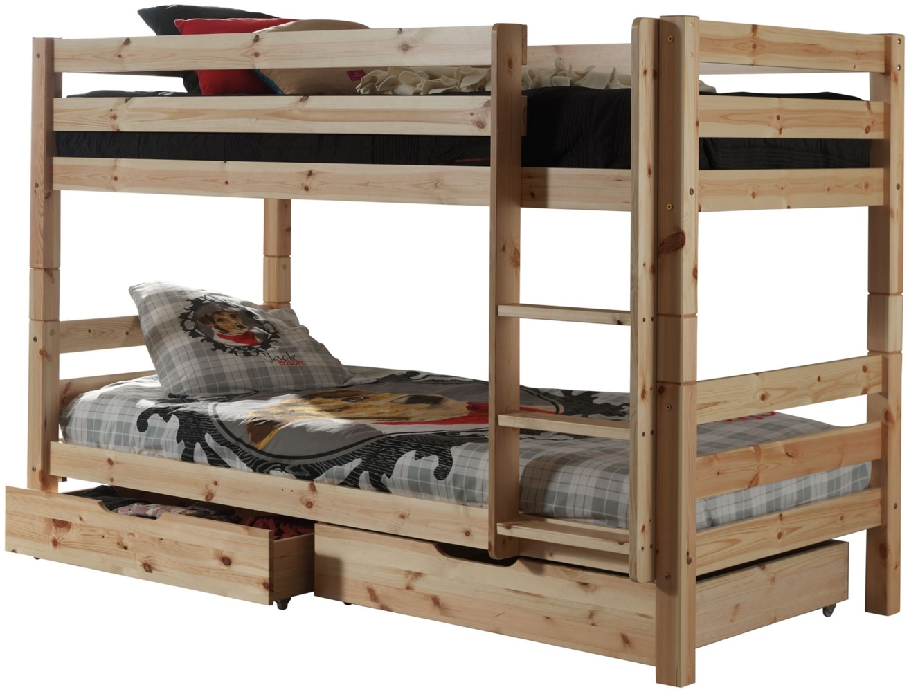 Etagenbett Karolina 210x105x140 Hochbett Massivholz natur Bild 1