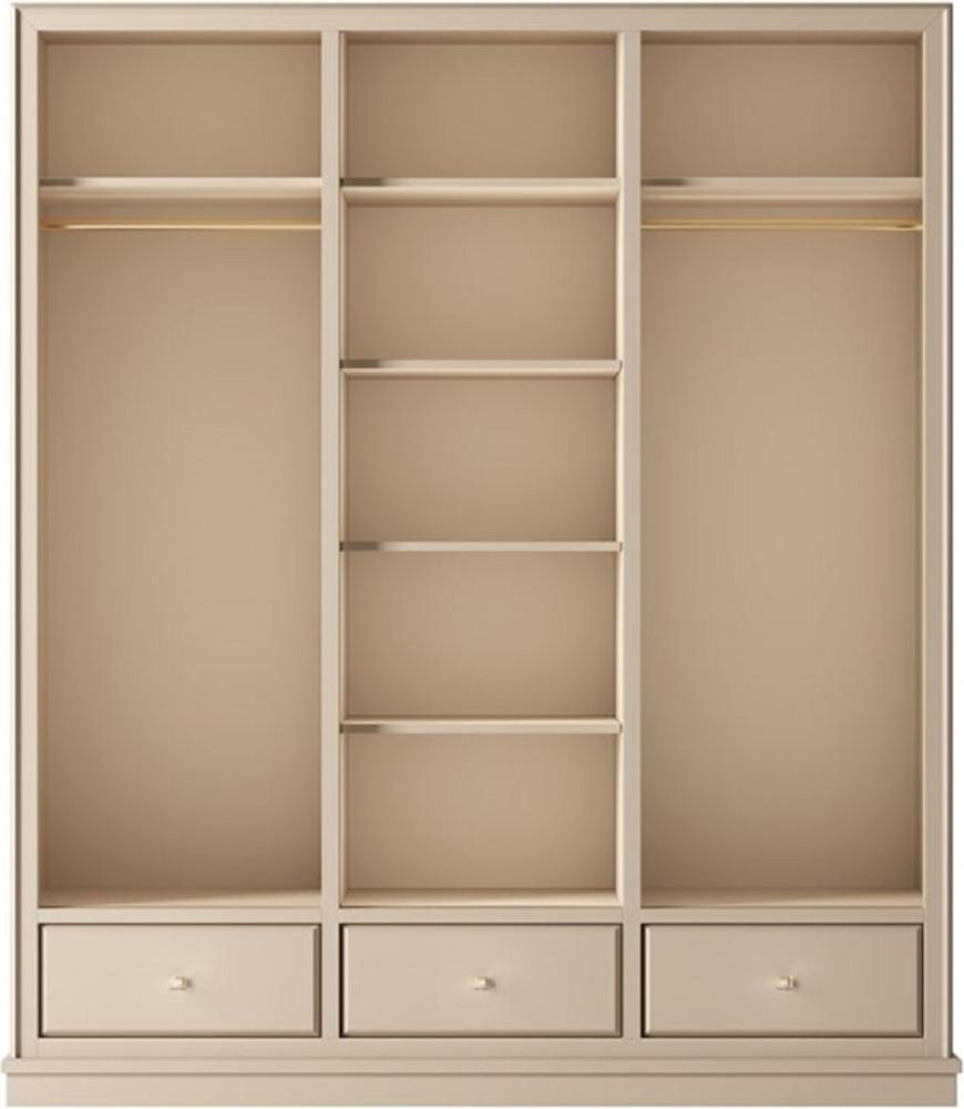 Casa Padrino Luxus Kleiderschrank Beige 200 x 60 x H. 200 cm - Offener Schlafzimmer Schrank - Schlafzimmer Möbel - Hotel Möbel - Luxus Einrichtung - Schlafzimmer Einrichtung - Luxus Möbel Bild 1