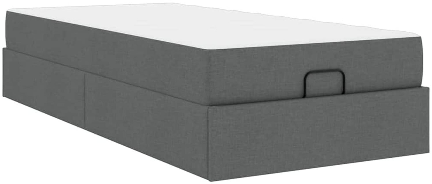 vidaXL Bettgestell mit Matratze Dunkelgrau 90 x 190 cm Stoff 3399453 Bild 1