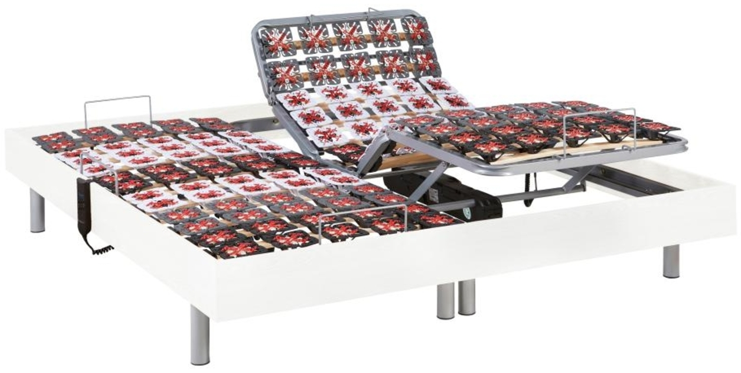 Relax-Bettgestell 2x65 Modulteller - 2 x 80 x 200 cm - Weiß - DREAMEA Bild 1