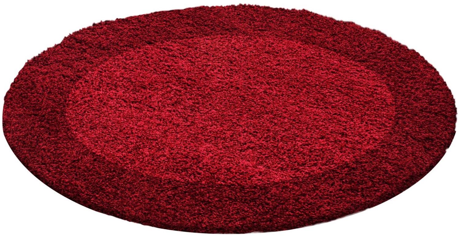 Runder Shaggy Teppich LIFE RED 200 X 200cm Bild 1