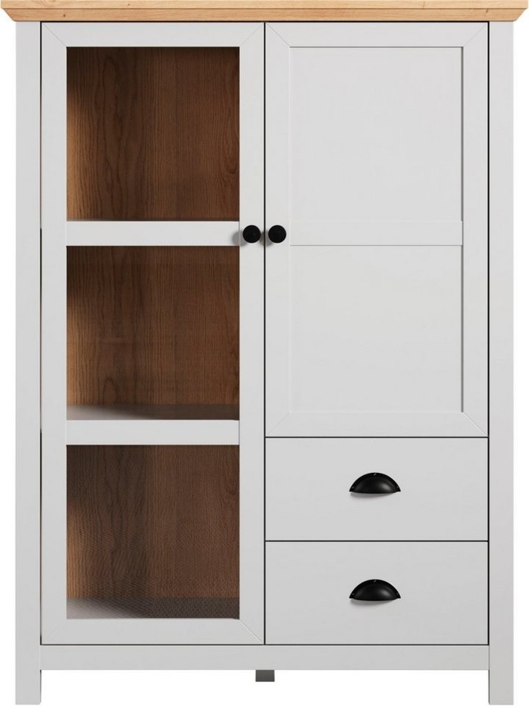 Home affaire Highboard Herzwill, Breite 97 cm, Höhe 130 cm, Stauraum, Türen und Korpus, mattes Grau Bild 1