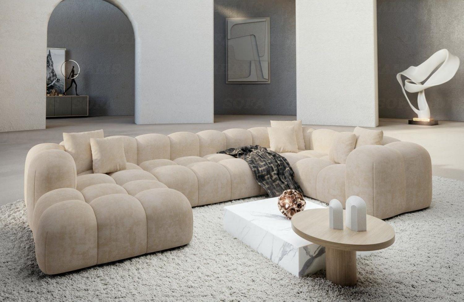 Sofa Dreams Wohnlandschaft Design Couch Stoff Wohnlandschaft Formentera U Form Stoffsofa, Loungesofa Bild 1