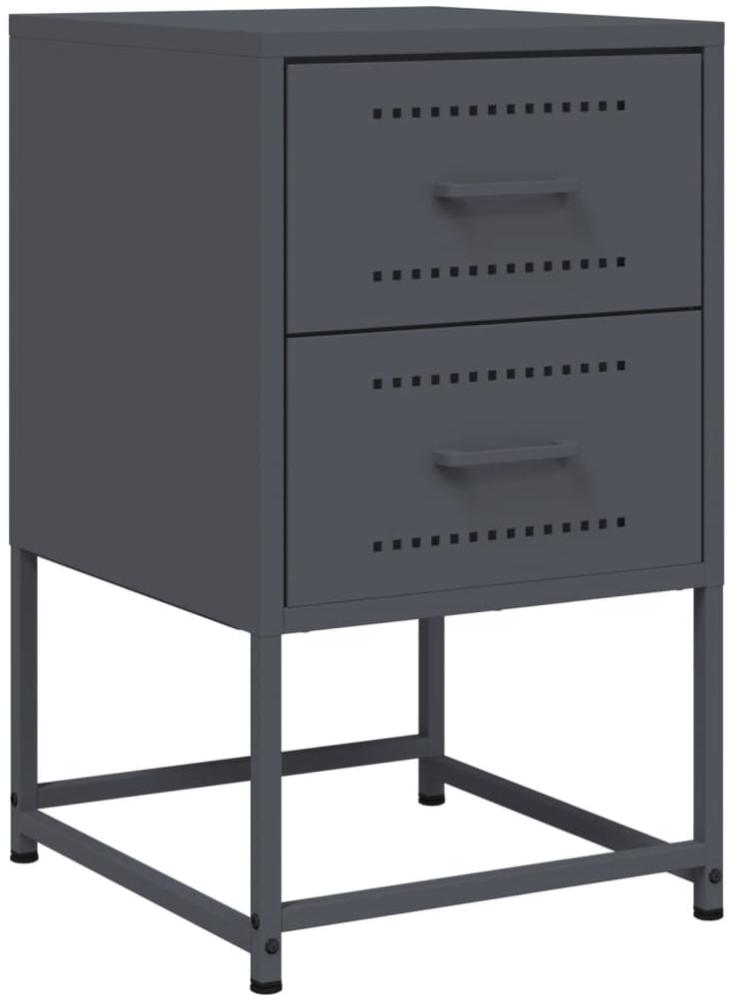 vidaXL Nachttisch Anthrazit 36x39x60,5 cm Stahl 846462 Bild 1