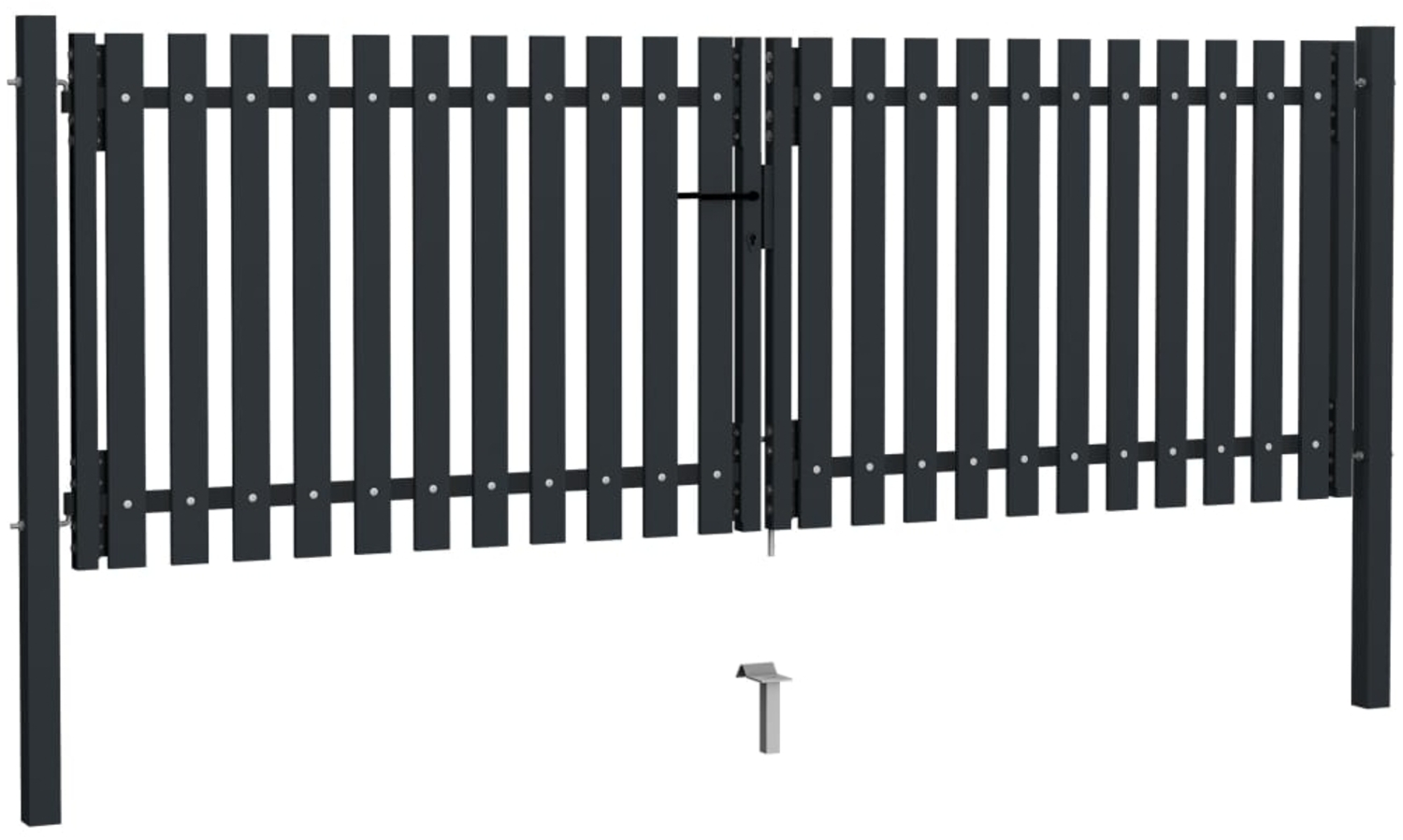 vidaXL Doppeltür-Zauntor aus Stahl 300 x 100 cm Anthrazit 146351 Bild 1