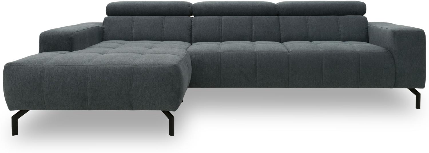 DOMO Collection Cunelli, Ecksofa mit Kopfstützfunktion, Microfaser steel, 175 x 292 cm Bild 1