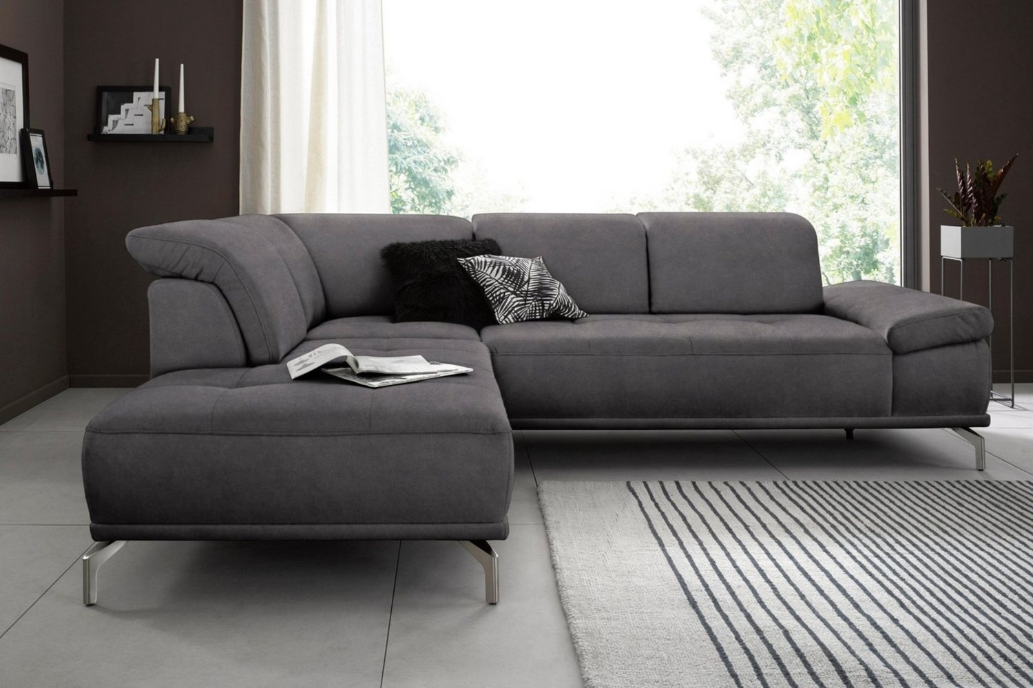 Places of Style Ecksofa Caluna L-Form, mit Sitztiefen- und Kopfteilverstellung (5fach) Bild 1