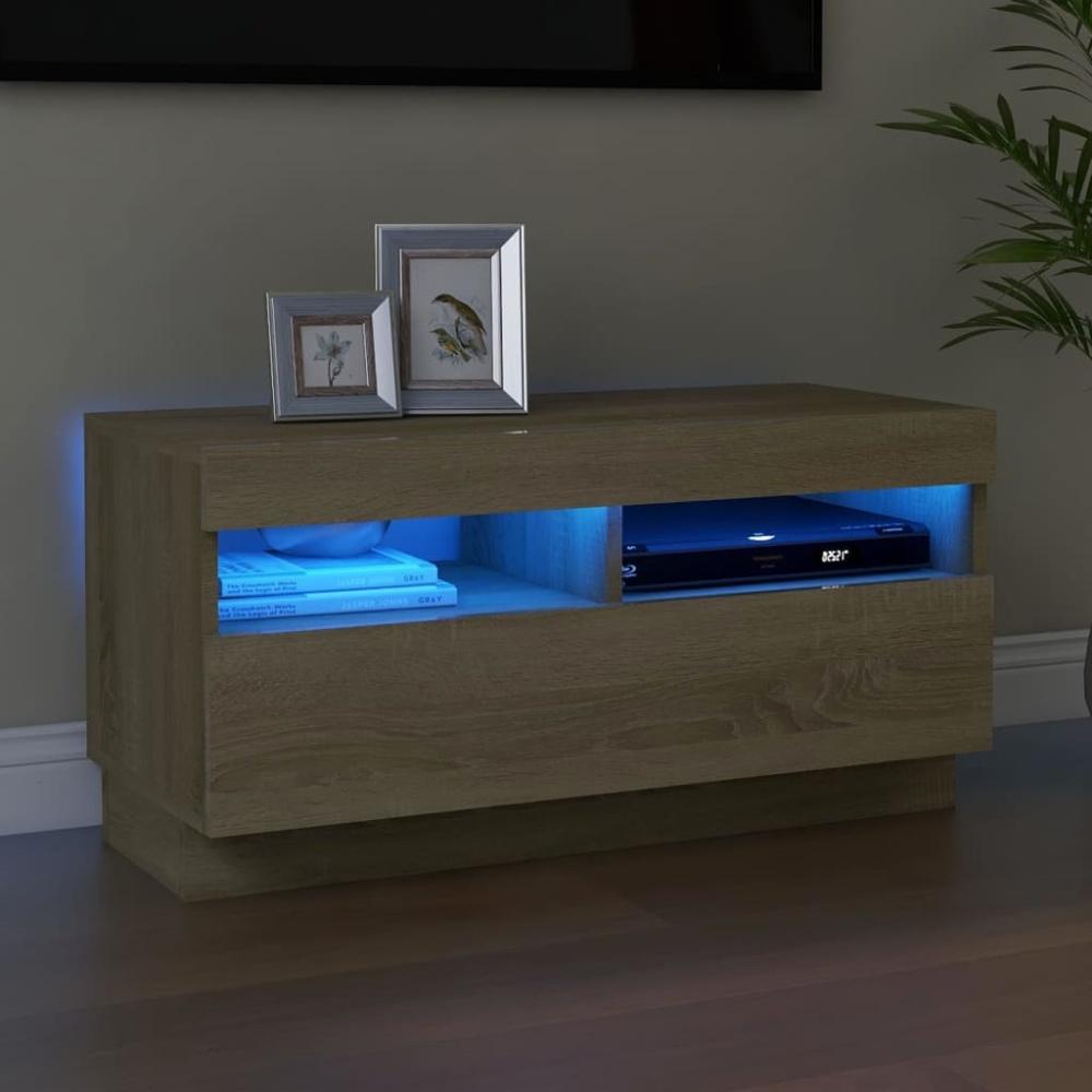 vidaXL TV-Schrank mit LED-Leuchten Sonoma-Eiche 80x35x40 cm 804448 Bild 1