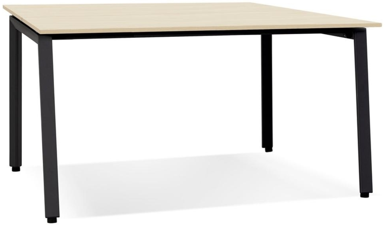 Kadima Design Bürotisch Holz-Metall | 160x160 cm | Quadratisch Geräumig Meeting | Beige-Schwarz | Konferenztisch Bild 1