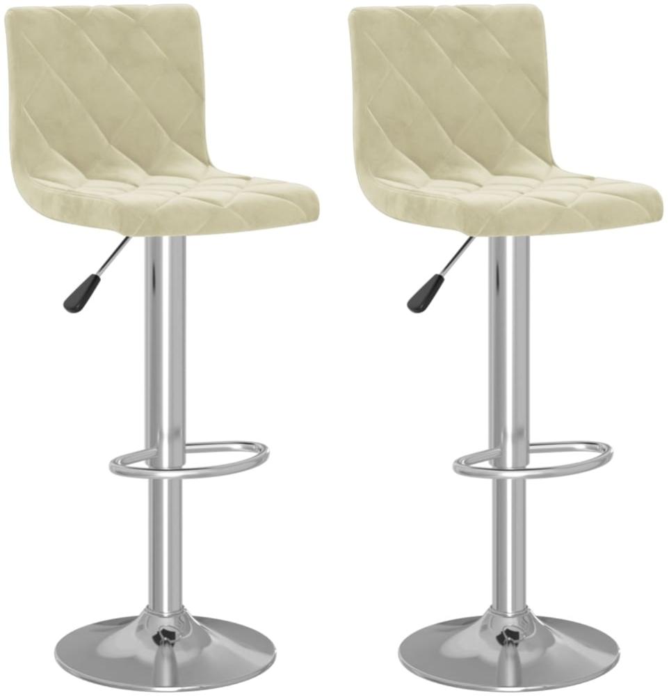 vidaXL Barhocker 2 Stk. Creme Samt 333686 Bild 1