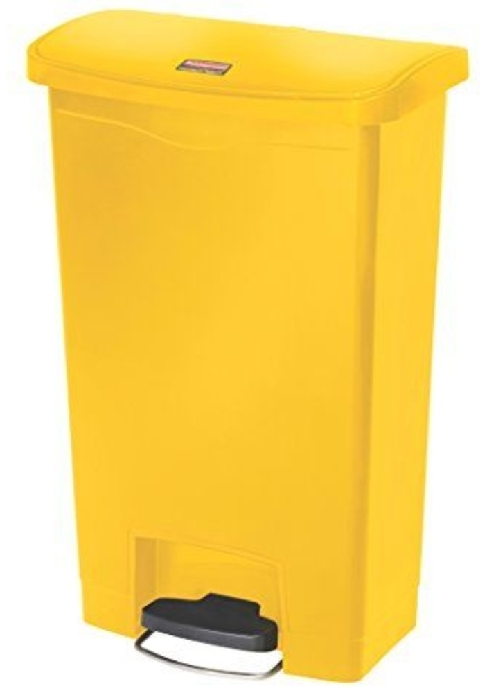 Rubbermaid Commercial Products Slim Jim 1883575 50 Litre Front Step Step-On Resin Wastebasket - Yellow Bild 1