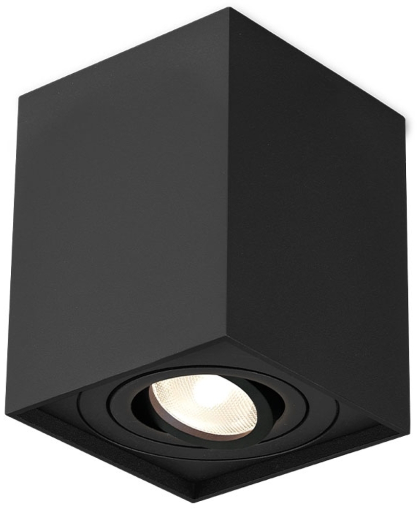 Braytron Deckenstrahler Deckenspot Aufputz GU10 schwarz eckig 80X100mm Bild 1