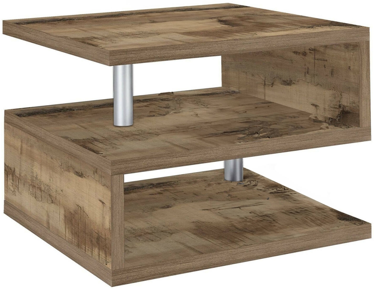 Dmora Couchtisch Chanthu, Wohnzimmer-Couchtisch, niedriges Aufbewahrungselement, Couchtisch, 55x55x41 cm, Ahorn Bild 1