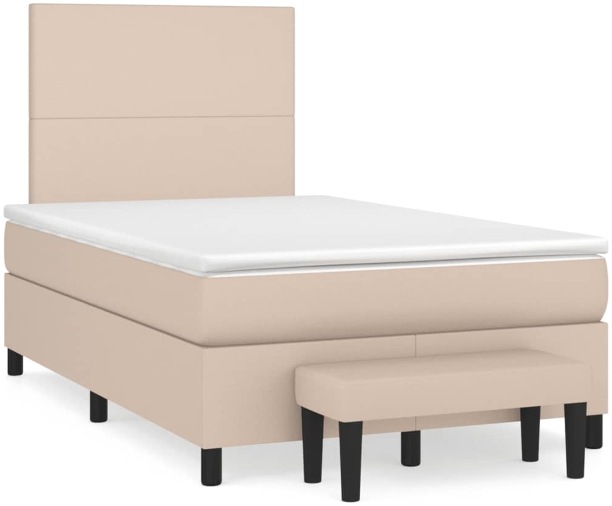 vidaXL Boxspringbett Matratze Cappuccino-Braun 120x190 cm Kunstleder 3270444 Bild 1