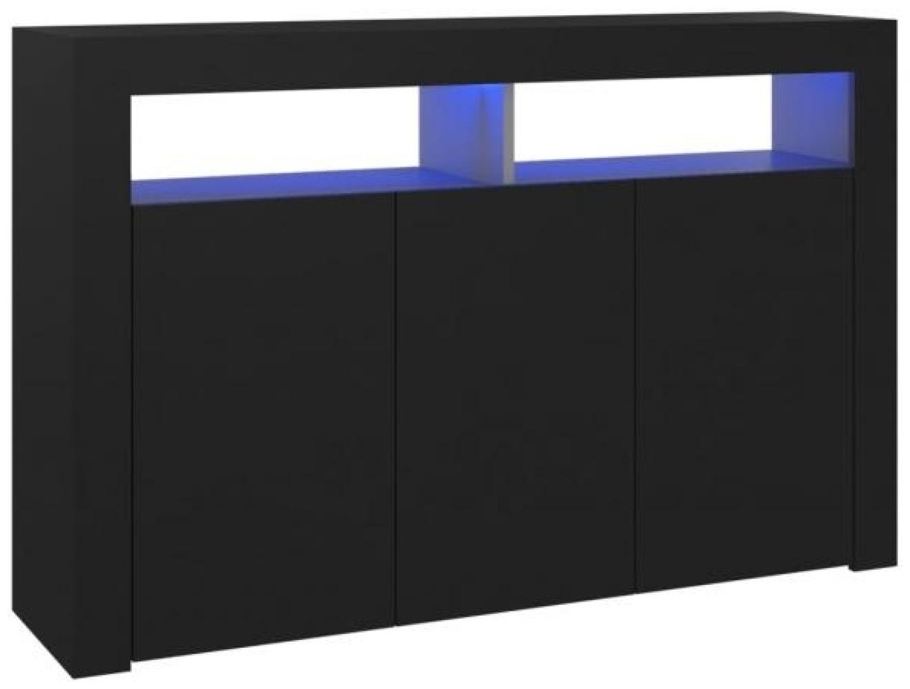 vidaXL Sideboard mit LED-Leuchten Schwarz 115,5x30x75 cm 804338 Bild 1
