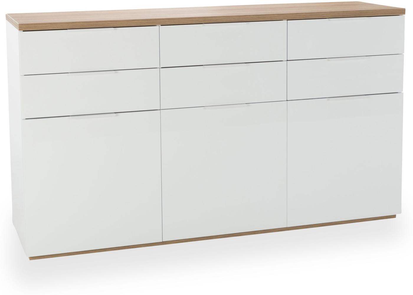 Sideboard 'MUNDI', Hochglanz Weiß-Eiche Riviera Bild 1