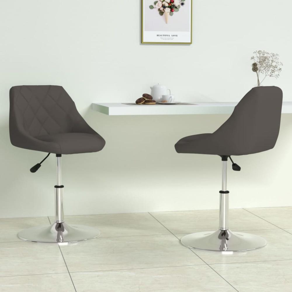 vidaXL Esszimmerstühle 2 Stk. Drehbar Dunkelgrau Samt [335284] Bild 1