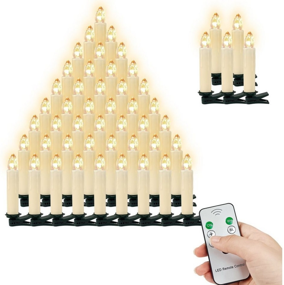 Gotoll LED-Christbaumkerzen LZ20-40 20/30/40er Kabellose Weihnachtsbaum kerzen, Weihnachtskerzen kabellos Weihnachtsbaumschmuck mit Fernbedienung Bild 1