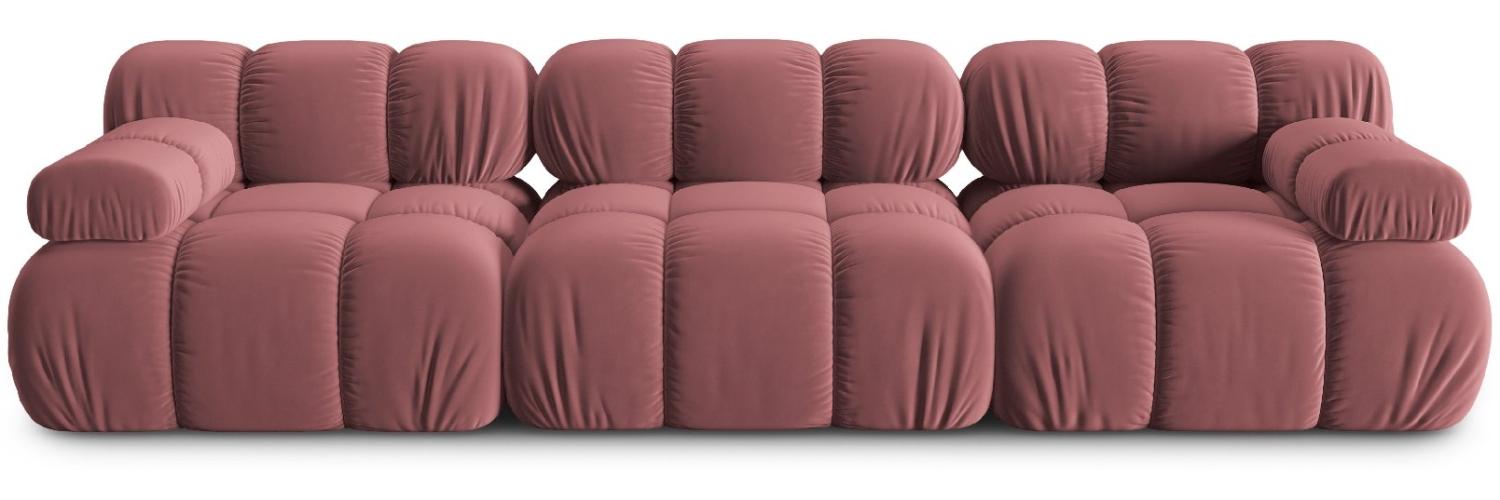 Micadoni Modulares Sofa Bellis 3-Sitzer Samtstoff Rosa Bild 1