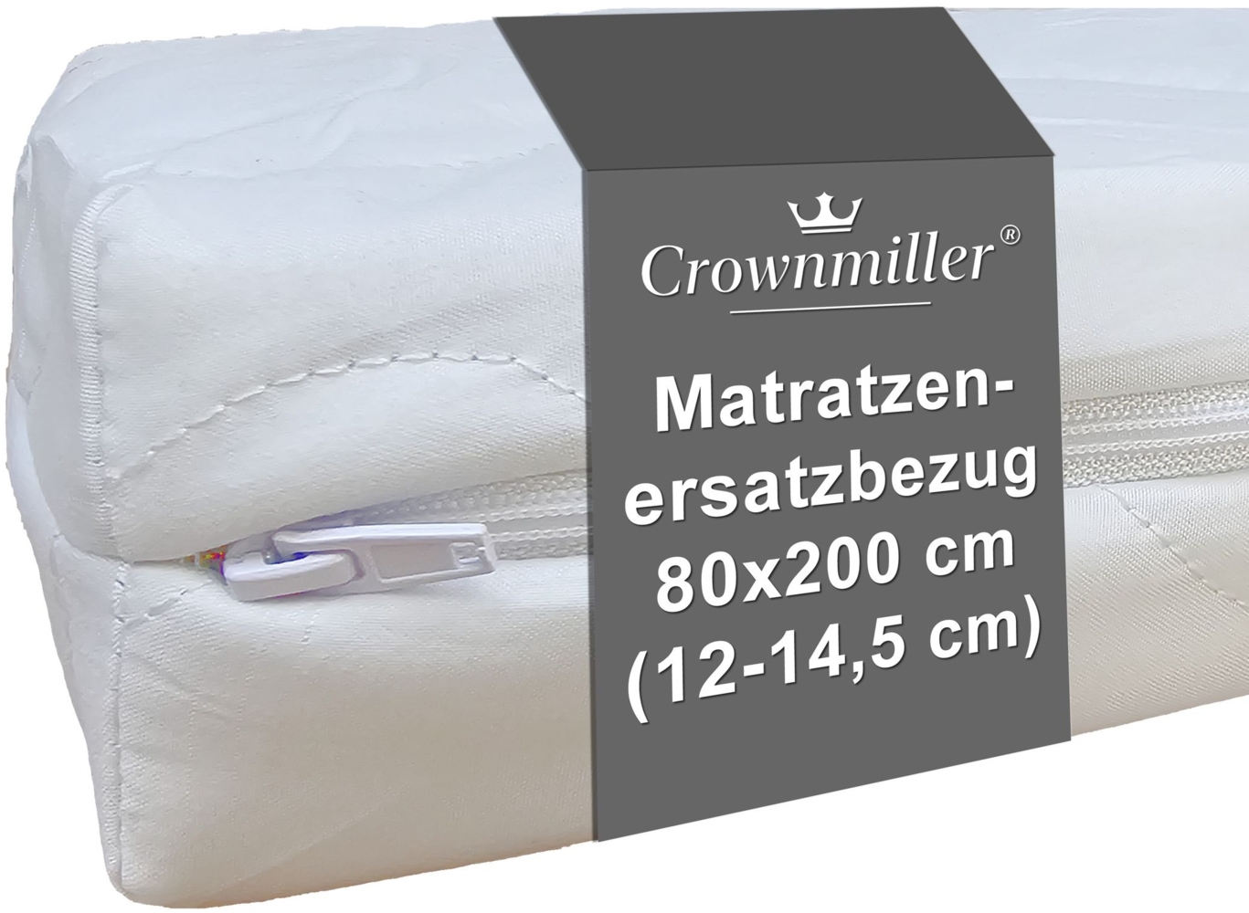Crownmiller Matratzenbezug 80x200cm, für Matratzen von 12-14,5 cm, waschbar bis 60°C, OEKOTex100 Bild 1
