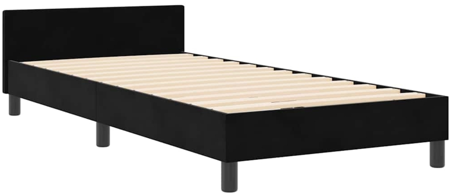 vidaXL Bettgestell mit Kopfteil Schwarz 100 x 200 cm Samt 3344989 Bild 1