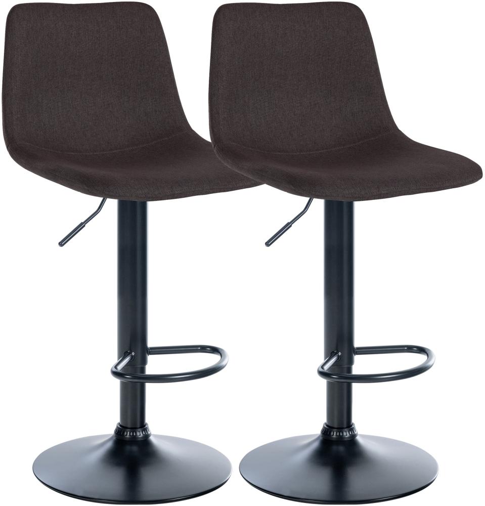 2er Set Barhocker Divo Stoff Schwarz taupe Bild 1