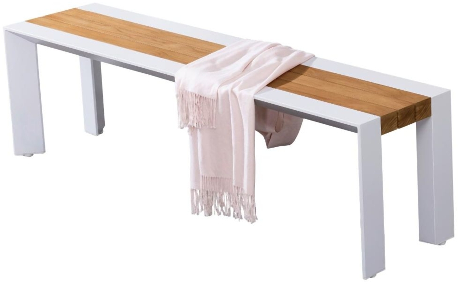 Gartenbank Sitzbank VENICE 3-Sitzer 180 cm Aluminium und Nonwood Bild 1