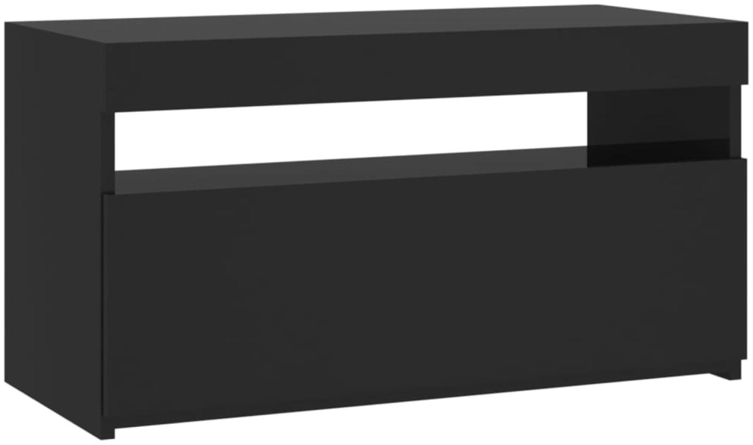 vidaXL TV-Schrank mit LED-Leuchten Schwarz 75x35x40 cm 804393 Bild 1