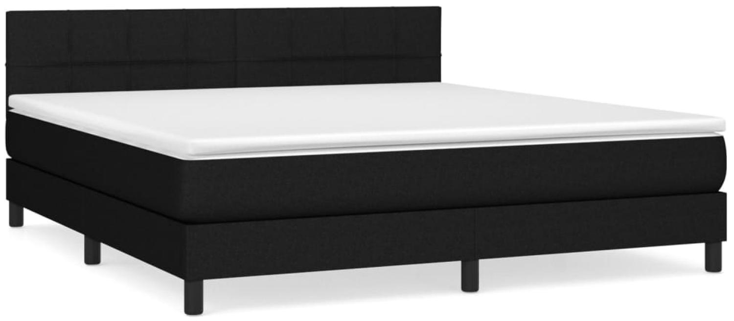 vidaXL Boxspringbett mit Matratze Schwarz 160x200 cm Stoff 3140067 Bild 1