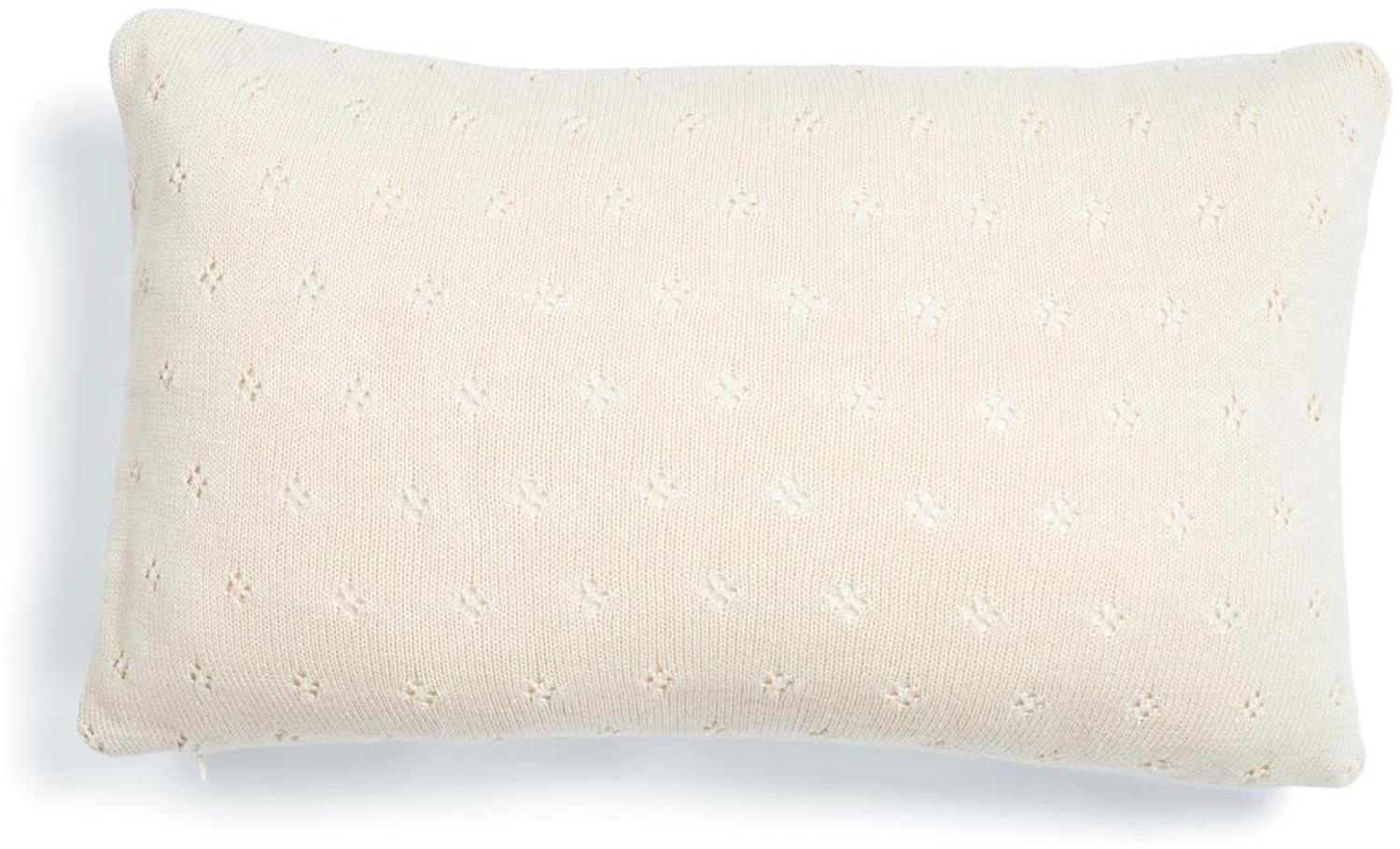 Essenza Strick Dekokissen Plaid Ajour antique white | 30x50 cm Bild 1