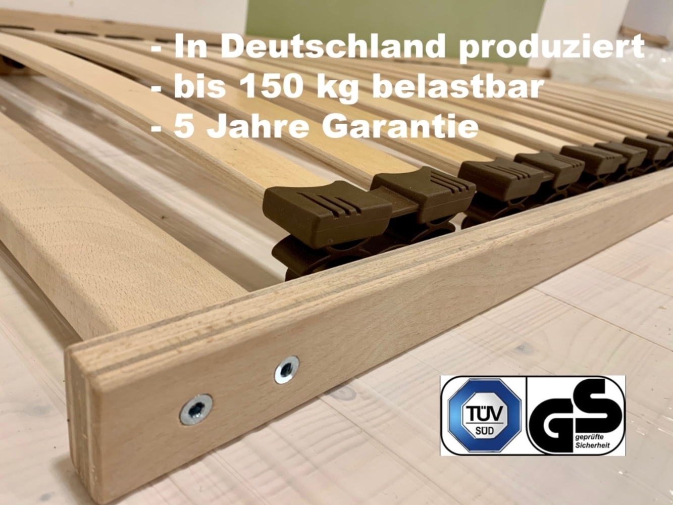 Lattenrost 90x180 cm – extra stabil, ergonomisch, bis 150 kg belastbar, hohe Qualität, sofort lieferbar, 5 Jahre Garantie Bild 1