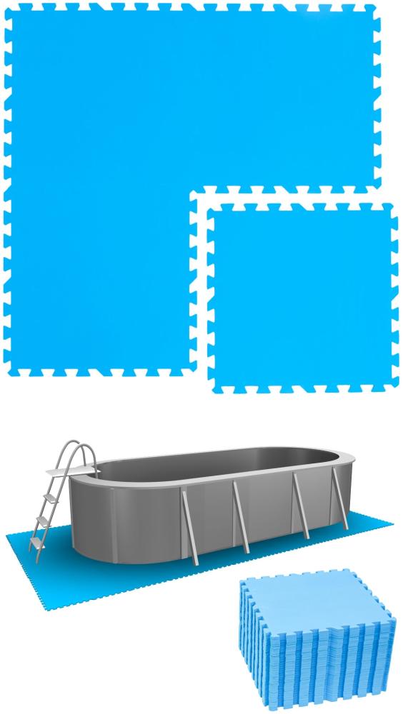 7,5m² Poolunterlage 32 Poolmatten 50x50cm in Blau Bild 1