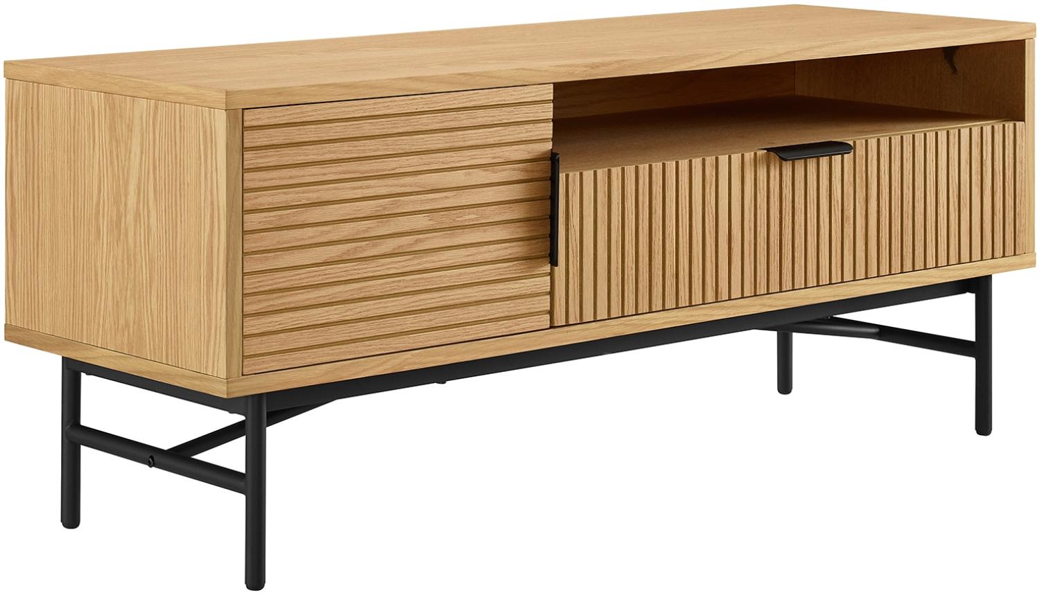 TV-Board 120cm Eiche Echtholzfurnier Fernsehschrank Lowboard Kommode Sideboard Bild 1