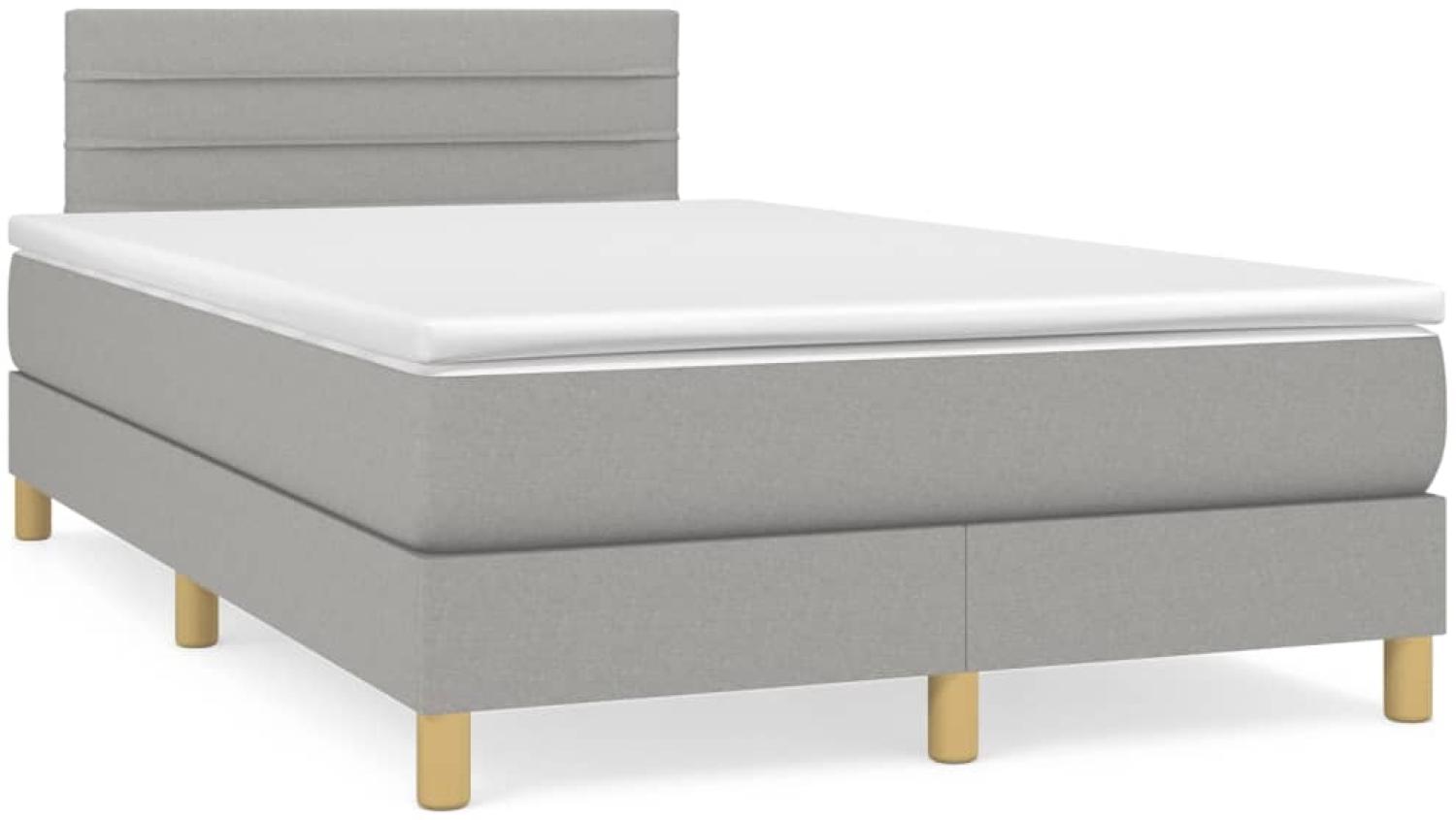 vidaXL Boxspringbett mit Matratze Hellgrau 120x190 cm Stoff 3269779 Bild 1