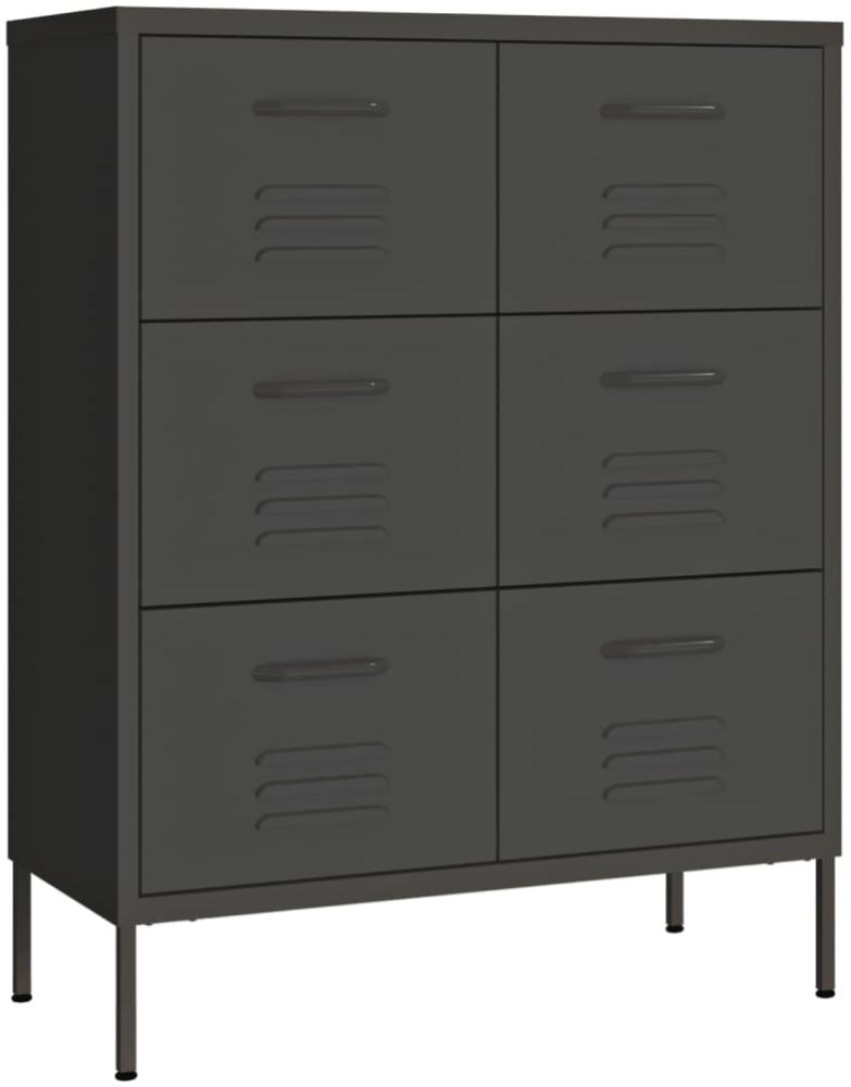 vidaXL Schubladenschrank Anthrazit 80x35x101,5 cm Stahl 336150 Bild 1