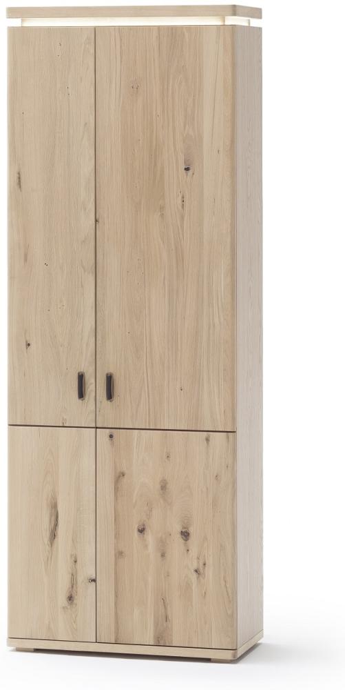 Garderobenschrank Barcelona mit LED-Beleuchtung - Balkeneiche Bianco Bild 1