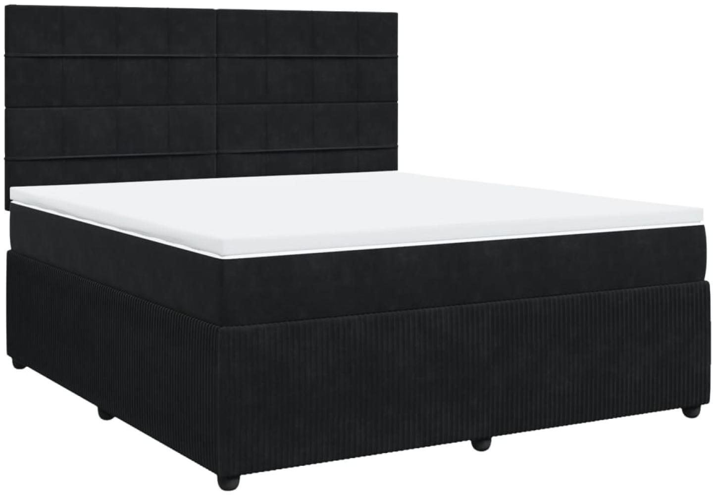 vidaXL Boxspringbett mit Matratze Schwarz 180x200 cm Samt 3292408 Bild 1