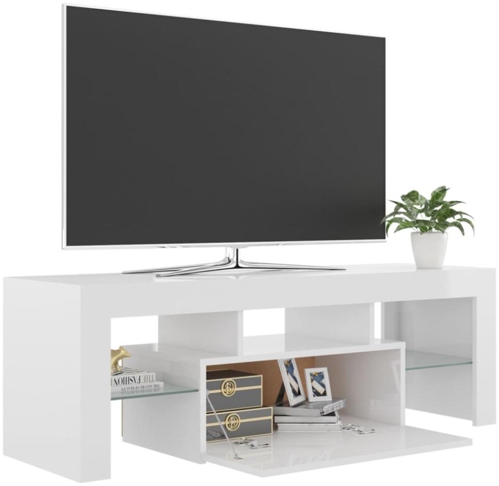 vidaXL TV-Schrank mit LED-Leuchten, Hochglanz-Weiß, 120 x 35 x 40 cm [804352] Bild 1