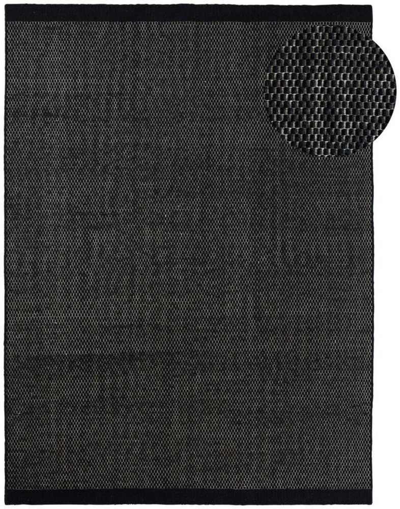 TaraCarpet Wollteppich TaraCarpet Rookie Modern fürs Wohnzimmer Schlafzimmer Esszimmer Wollt, rechteckig, Höhe: 17 mm, Kelim Wendeteppich schw. Wohnzimmer Schlafzimmer Esszimmer ca 70x140 Bild 1