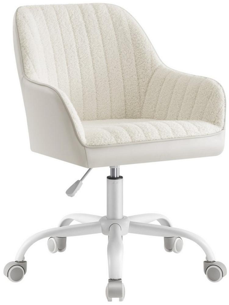 Songmics Bürostuhl, höhenverstellbar, Samt beige, 64 x 62 x (80-90) cm Bild 1