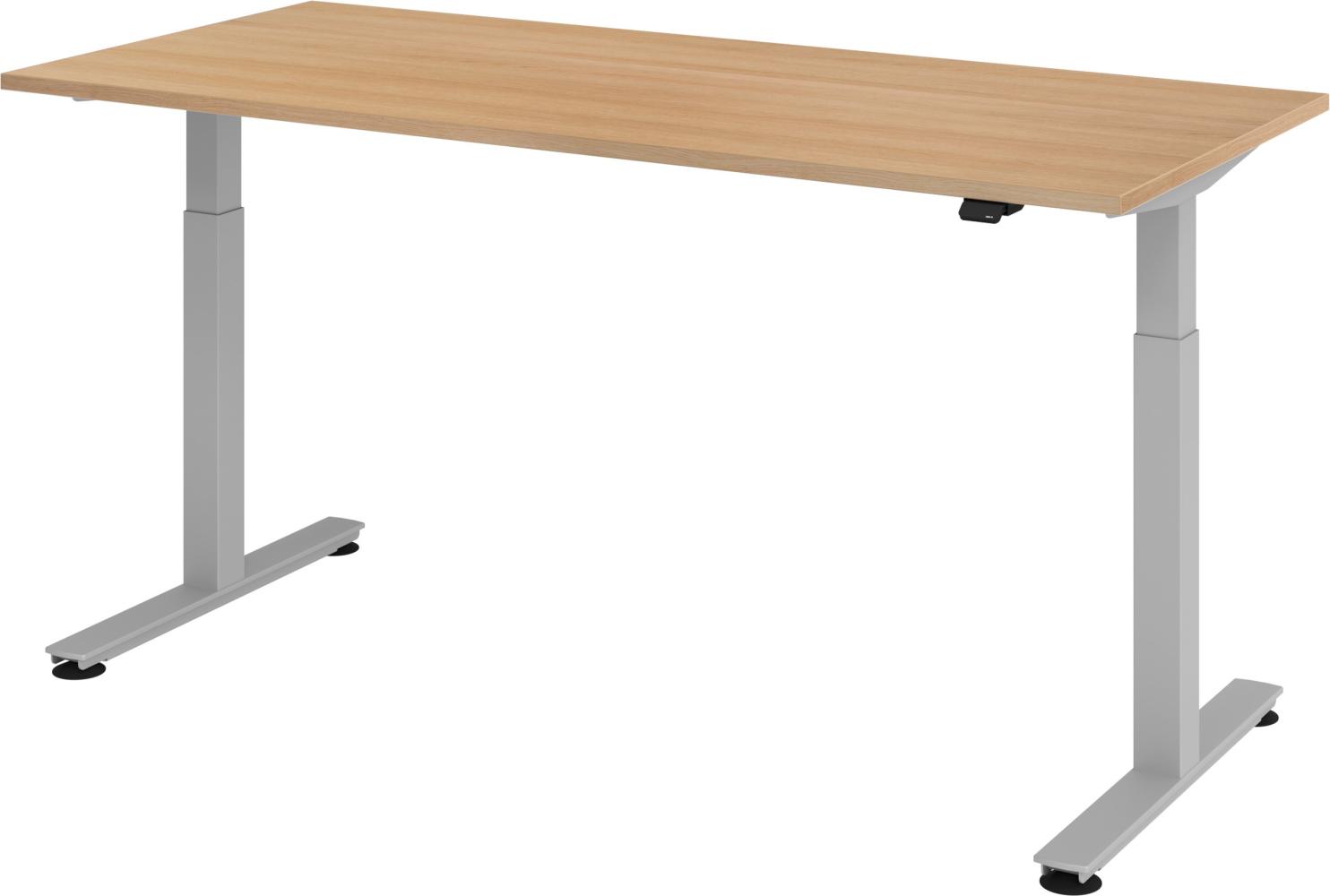 bümö elektrisch höhenverstellbarer Schreibtisch Eiche 180x80 cm - Schreibtisch höhenverstellbar elektrisch, elektrischer Schreibtisch & Gaming Tisch, Stehschreibtisch, Bürotisch, XMST, XMST-19-E Bild 1