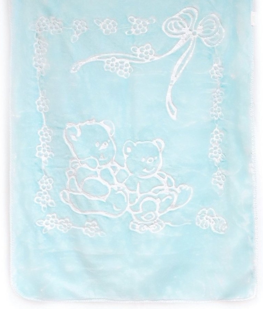 LuckyBaby Kuscheldecke 140x110 cm große und weiche Babydecke aus 100% Polyester Hellblau Bild 1