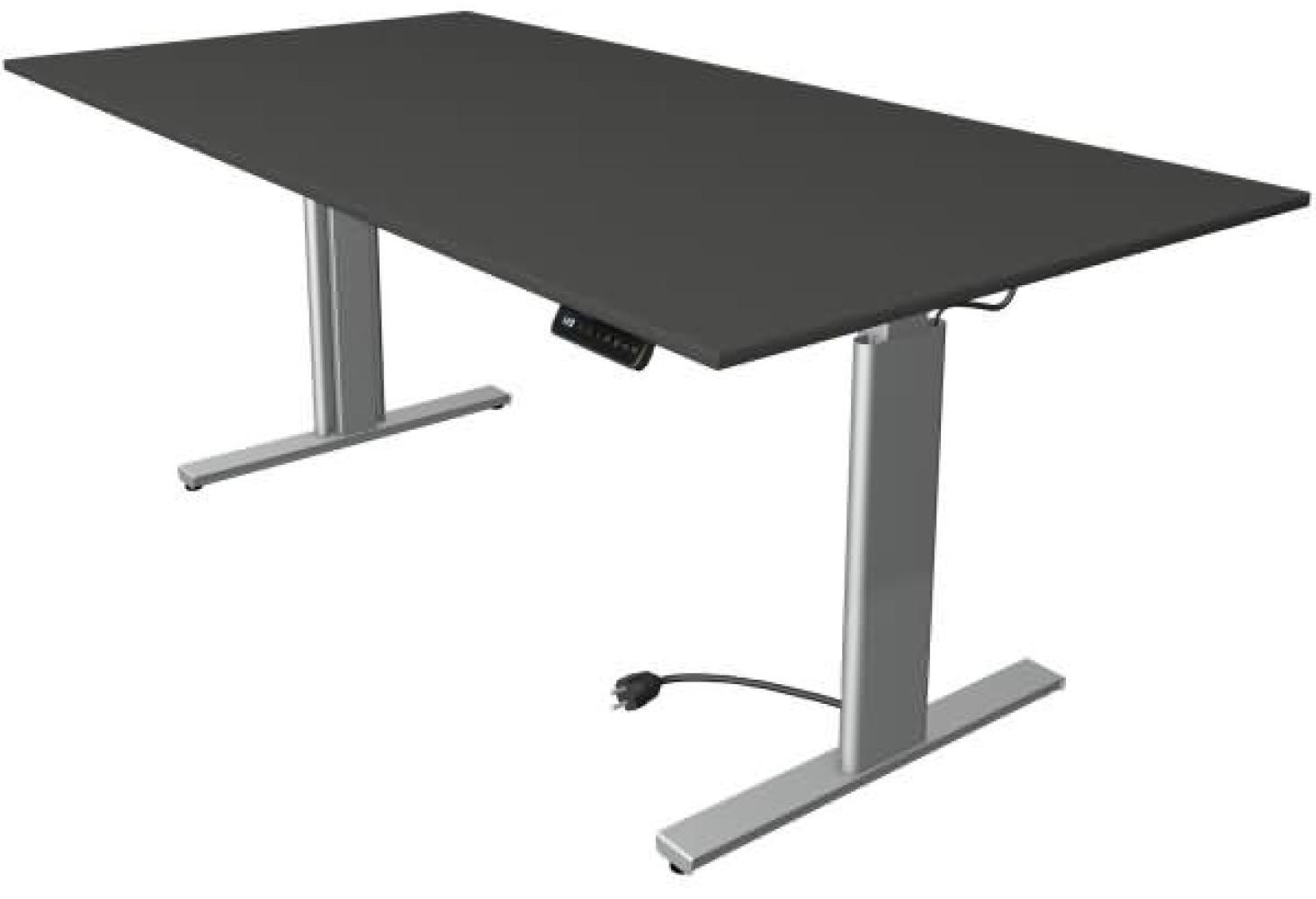 Kerkmann Schreibtisch Sitz-Stehtisch Move 3 silber 200x100x74-120cm elektr. höhenverstellbar anthrazit Bild 1