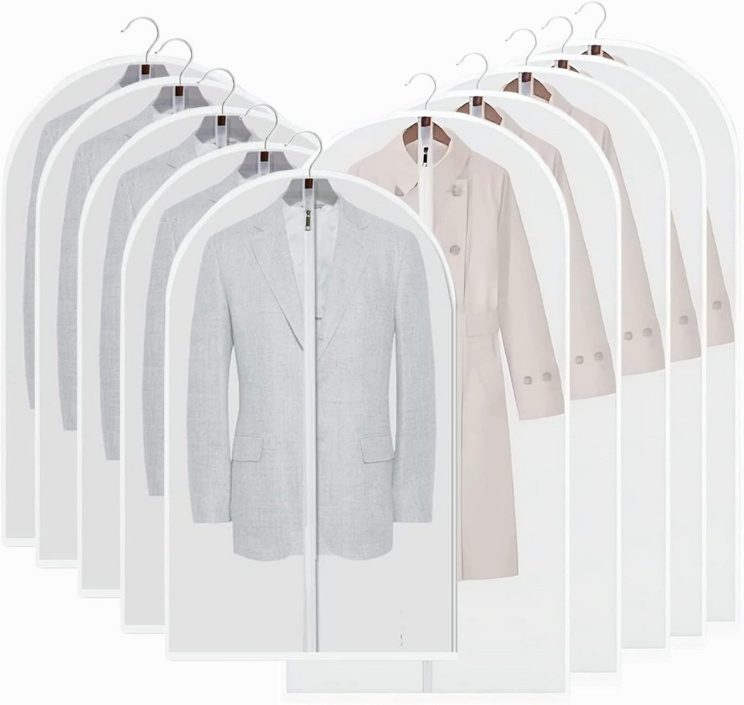 Blusmart Kleidersack Staubschutz für Kleidung, Kleidersack mit Reißverschluss (Hängende transparente Schutzhülle, 10 St, Langlebig, feuchtigkeits- und staubdicht) Geeignet zur Aufbewahrung von Kleidern, Mänteln und Jacken Bild 1
