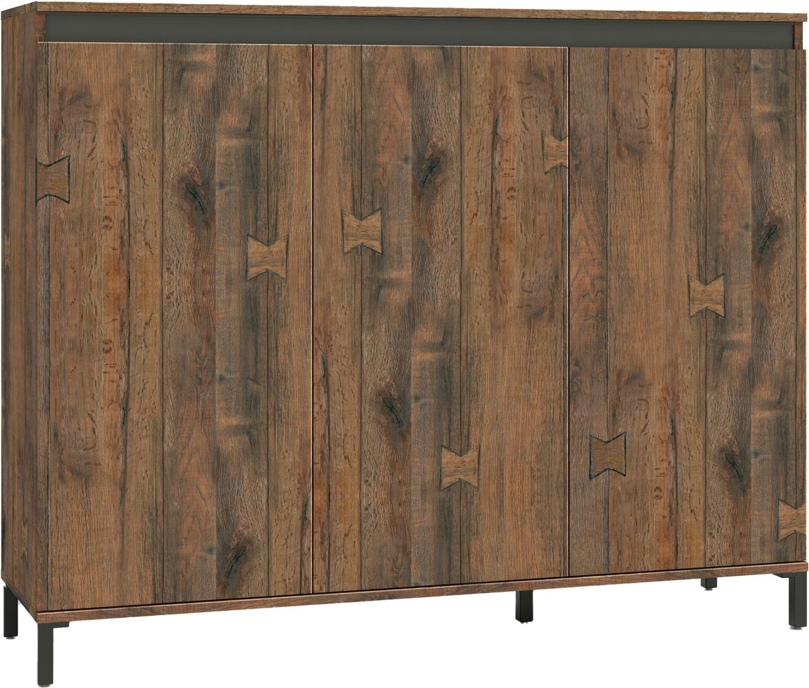 Highboard >GENIO industrial< in Eiche, Holzwerkstoff - 138x110x40cm (BxHxT) Bild 1