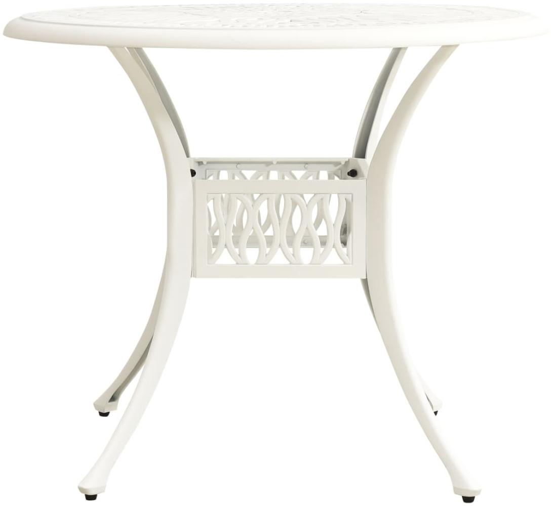 vidaXL Gartentisch Weiß 90x90x74 cm Aluminiumguss 315587 Bild 1